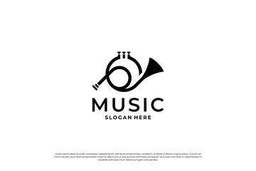 music logo design. saxophone, jazz icon logo vector illustration
