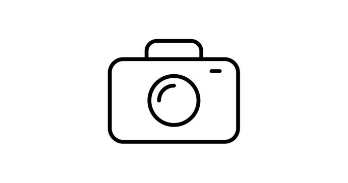 camera animated outline icon design