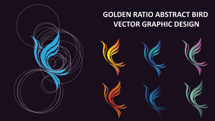 GOLDEN RATIO ABSTRACT BIRD VECTOR GRAPHIC DESIGN	