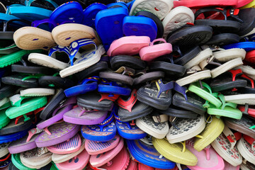 Schuhverkauf, Straßenbasar, Udaipur, Rajasthan, Indien, Asien