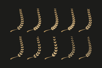 Luxury Laurel wreath icon Logo Elements Set.