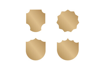 Set of golden shape of badge, label, emblem.