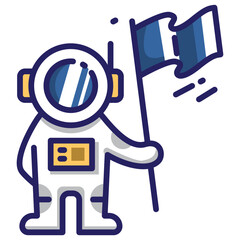 astronaut raising flag icon