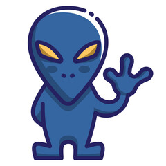 alien say hi icon