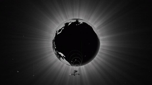 Retro Earth Satellite old TV Vintage Loop