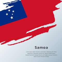 Illustration of Samoa flag Template