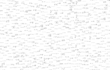 Formulas of astrophysics, quantum mechanics, radio circuits. Scientific, educational background on white. Hand drawn.