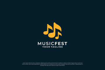 Obraz premium Simple music studio logo design template.