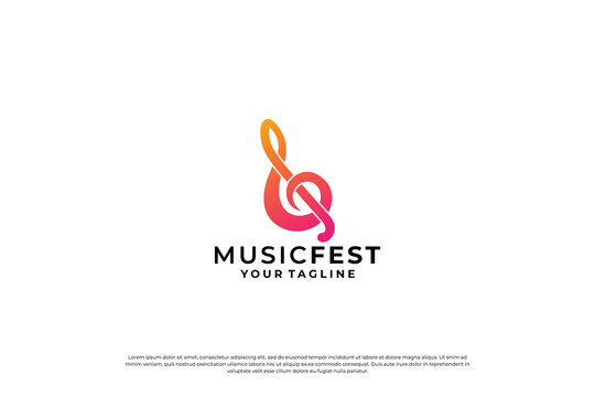 Simple music studio logo design template.