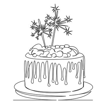 recommend clip art: sparkler cake