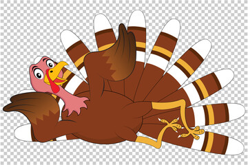Funny Turkey vector and illustration