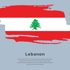 Illustration of Lebanon flag Template