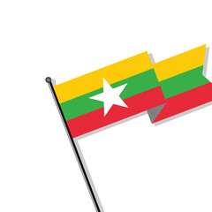 Illustration of Myanmar flag Template