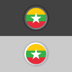 Illustration of Myanmar flag Template