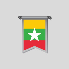 Illustration of Myanmar flag Template