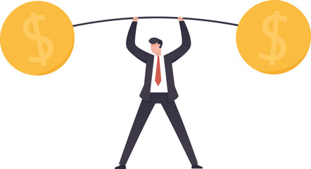 Strong businessman, Strong cost-bearing, business strengths Strong energy to work successfully and succeed. illustration png