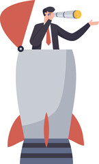 Leadership Business, Business vision to see opportunity or strategy, discovery or visionary to look forward in business concept. illustration png