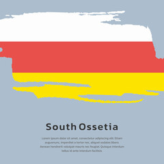 Illustration of South Ossetia flag Template