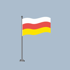 Illustration of South Ossetia flag Template