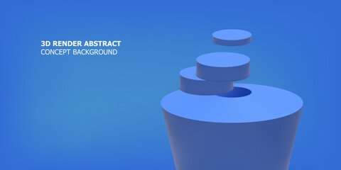 3d rendering abstract blue background minimal concept 3d render illustration design minimalist scene shape mockup