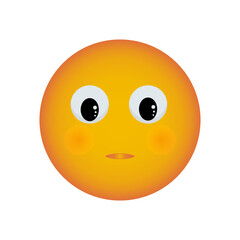 Surprised smiley with big eyes, message reaction emoji for social networks. Vector smiley.