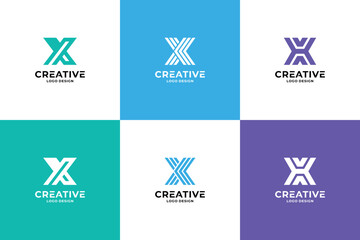 Letter X logo design collections. Modern letter X, symbol X logo vector.