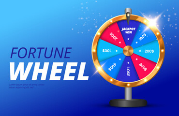 Wheel of fortune background. Vector lucky roulette illustration. Online casino concept.
