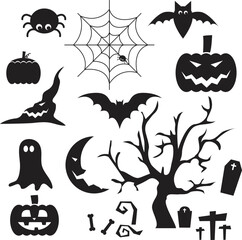 halloween icons set