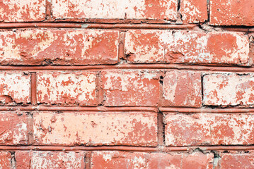 Red brick wall. Old brick.