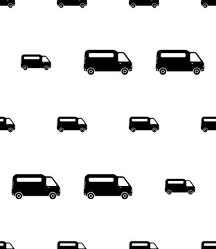 Van Icon Seamless Pattern, Vehicle Icon, Automobile Car