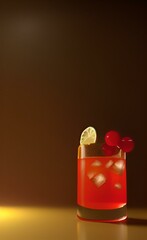 Cocktail on the table. Alcohol. Bar.