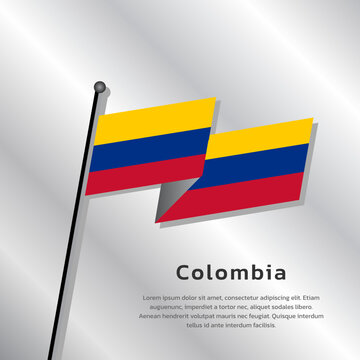 Illustration of Colombia flag Template