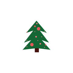Christmas tree icon. Vector illustration. Flat design.