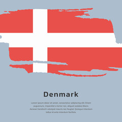 Illustration of Denmark flag Template
