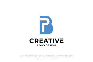 Letter BP logo design template. Initial letters BP. Symbol BP. Creative letter BP logo vector.