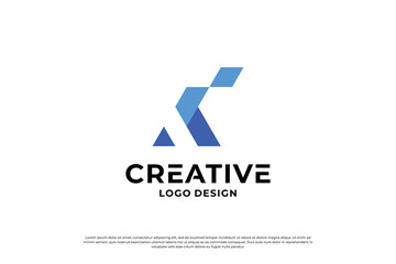 Fototapeta premium Letter K logo design. Creative Initial letter K logo. Letter K symbol, Letter K business.