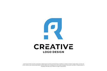Letter R logo design idea for brand initial letters, symbol logo business.