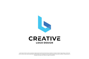 Letter B logo design template. Creative initial letters B logo symbol.