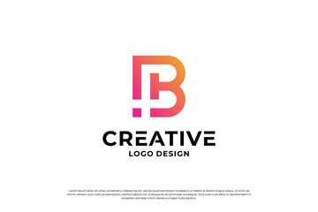 Letter B logo design template. Creative initial letters B logo symbol.