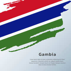 Illustration of Gambia flag Template