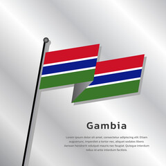 Illustration of Gambia flag Template