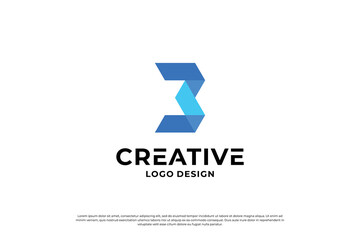 Letter B logo design template. Creative initial letters B logo symbol.