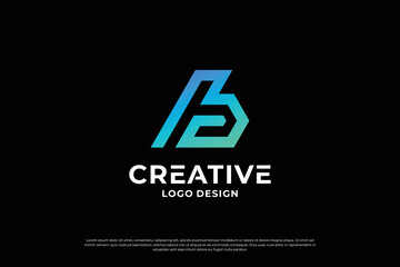 Letter B logo design template. Creative initial letters B logo symbol.