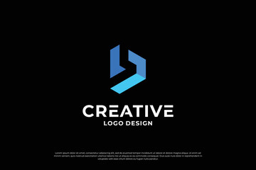 Letter B logo design template. Creative initial letters B logo symbol.