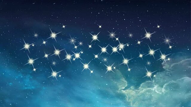 Shinning stars sparkling background and 2d animation