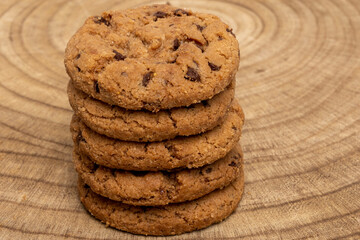 Chocolate chip cookies isolated on white background, Homemad cookies close up. High quality photo
