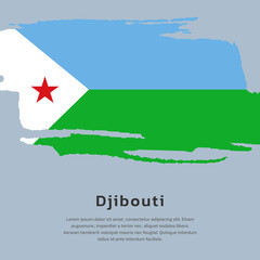 Obraz na płótnie Canvas Illustration of Djibouti flag Template