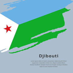 Illustration of Djibouti flag Template