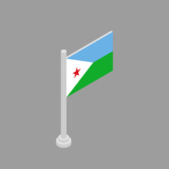 Illustration of Djibouti flag Template