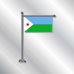 Illustration of Djibouti flag Template